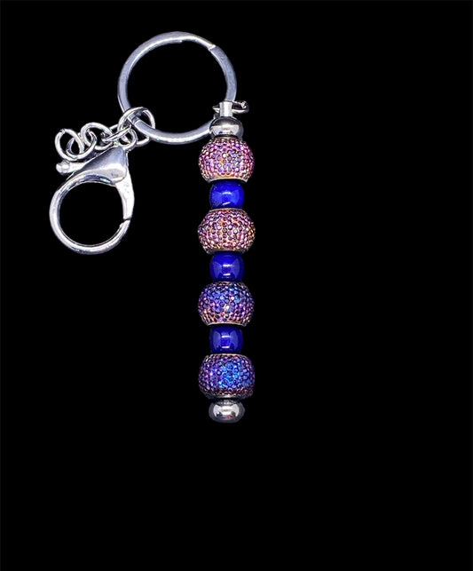 Sparkle Multicolored and Blue Beads Keychain